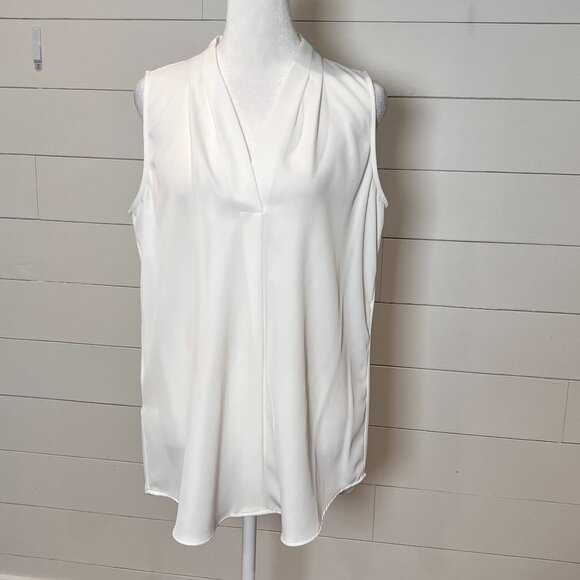 Calvin Klein Off White Sleeveless Dress Shirt Size M - Picture 1 of 5